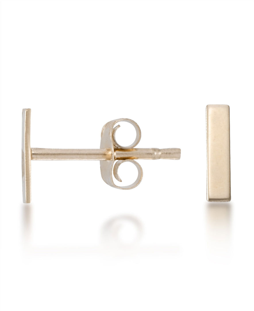 Yellow Gold_10K Gold Bar Stud Earrings - iHeart Jewels_I_Heart_1