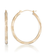 Load image into Gallery viewer, Yellow Gold_10K Gold Diamond Cut Chevron Hoop Earrings_I_Heart_1