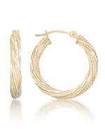 Load image into Gallery viewer, Yellow Gold_10K Gold Diamond Cut Round Twist Hoop Earrings - iHeart Jewels_I_Heart_1