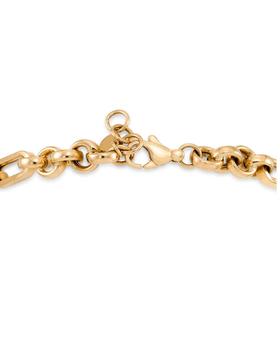 Yellow Gold_10K Gold Domed Heart Dangle Bracelet_I_Heart_1