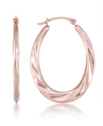 Load image into Gallery viewer, Rose Gold_10K Gold Graduated Twist Hoop Earrings - iHeart Jewels_I_Heart_2