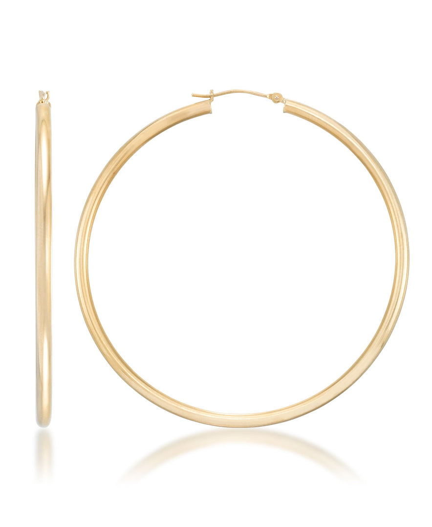 Yellow Gold_Yellow Gold_10K Gold High Polished Essential Round Hoop Earrings - iHeart Jewels_I_Heart_1