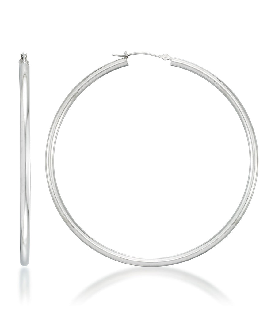 White Gold_Yellow Gold_10K Gold High Polished Essential Round Hoop Earrings - iHeart Jewels_I_Heart_2