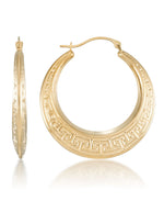 Load image into Gallery viewer, Yellow Gold_10K Gold High Polished Graduated Greek Key Hoop Earrings - iHeart Jewels_I_Heart_1