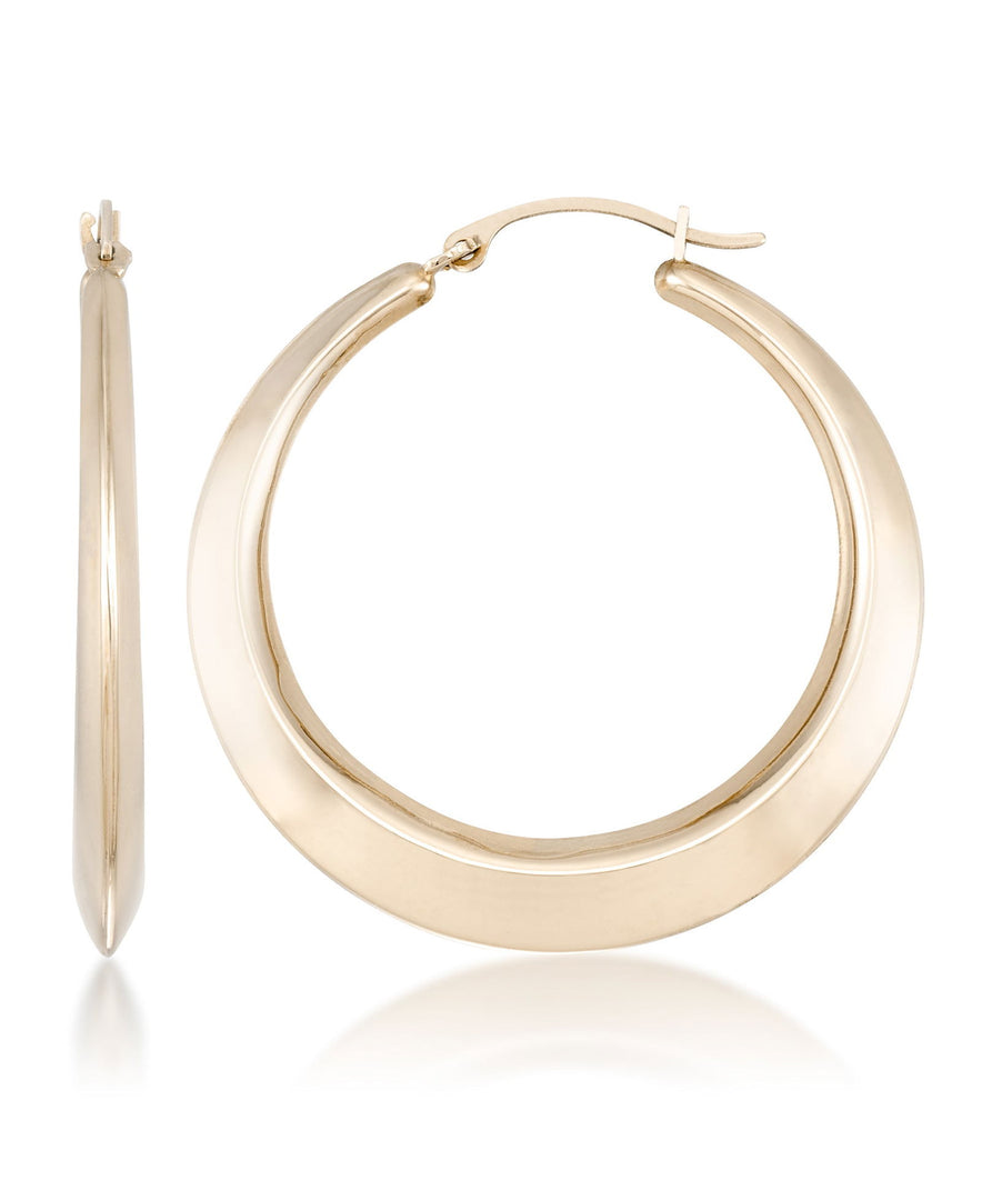 Yellow Gold_10K Gold High Polished Graduated Hoop Earrings_I_Heart_1