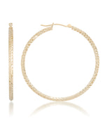 Load image into Gallery viewer, Yellow Gold_10K Gold Large Thin Profile Diamond Cut Hoop Earrings - iHeart Jewels_I_Heart_1