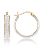 Load image into Gallery viewer, Yellow Gold_10K Gold Round Hoop Earrings with Pave Crystals - iHeart Jewels_I_Heart_1