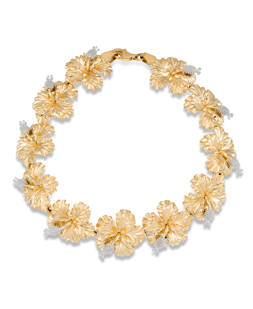 Two-Tone_10K Gold Sculpted Floral Bracelet_I_Heart_1