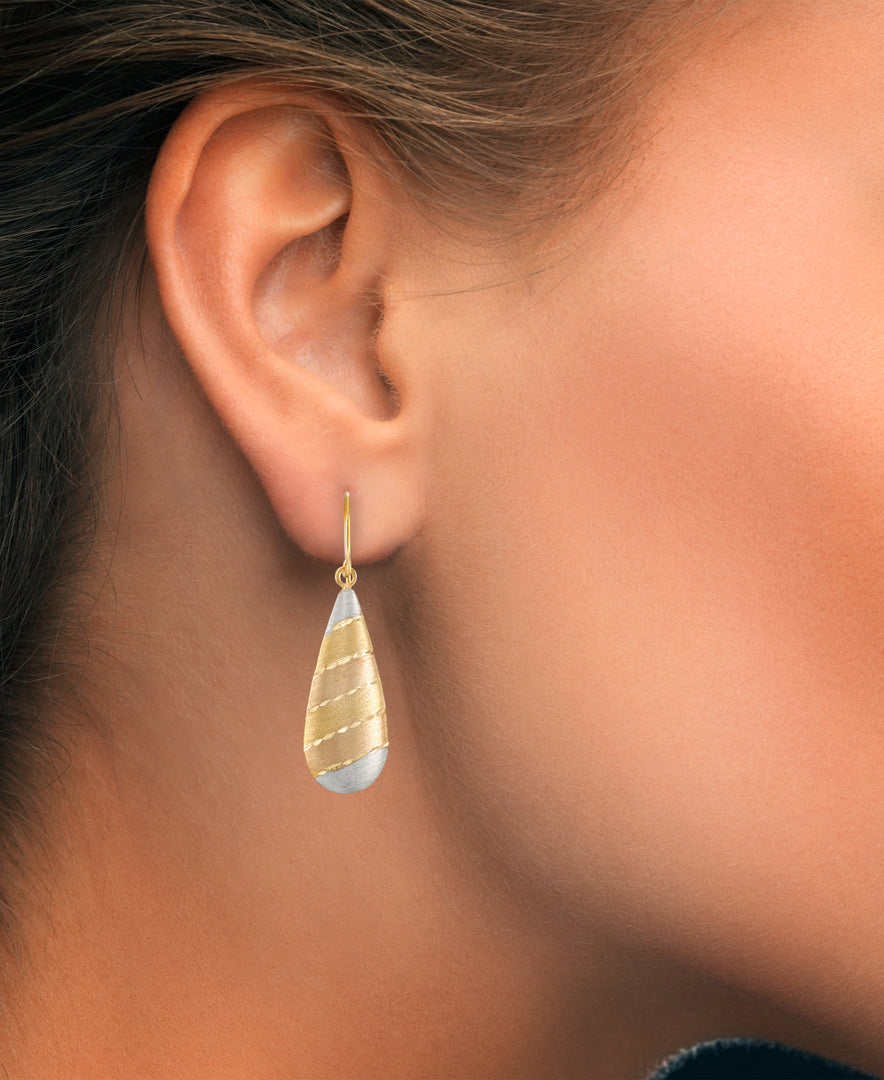 Tri-Color_10K Gold Tri-color Graduated Dangle Earrings. Made in Turkey_I_Heart_1