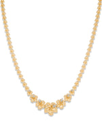 Load image into Gallery viewer, Two-Tone_10K Gold Two Tone Graduated Sculpted Floral Necklace_I_Heart_1