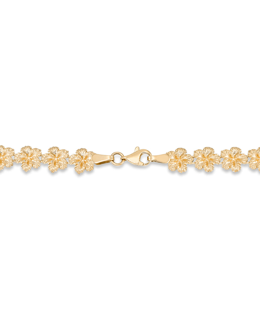 Two-Tone_10K Gold Two Tone Graduated Sculpted Floral Necklace_I_Heart_1