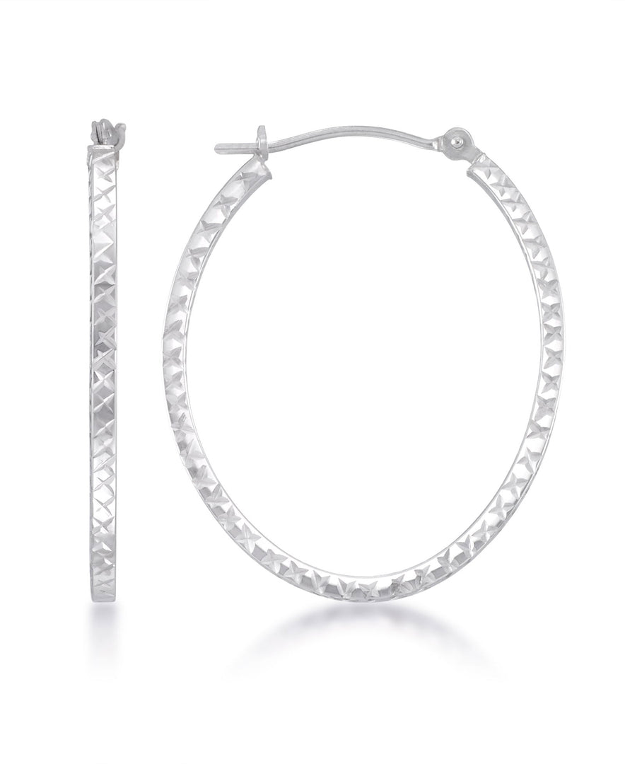 White Gold_10K White Gold Full Diamond Cut Brilliant Oval Hoop Earrings - iHeart Jewels_I_Heart_1