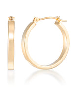 Load image into Gallery viewer, Yellow Gold_14K Gold Band Hoop Earrings_I_Heart_1