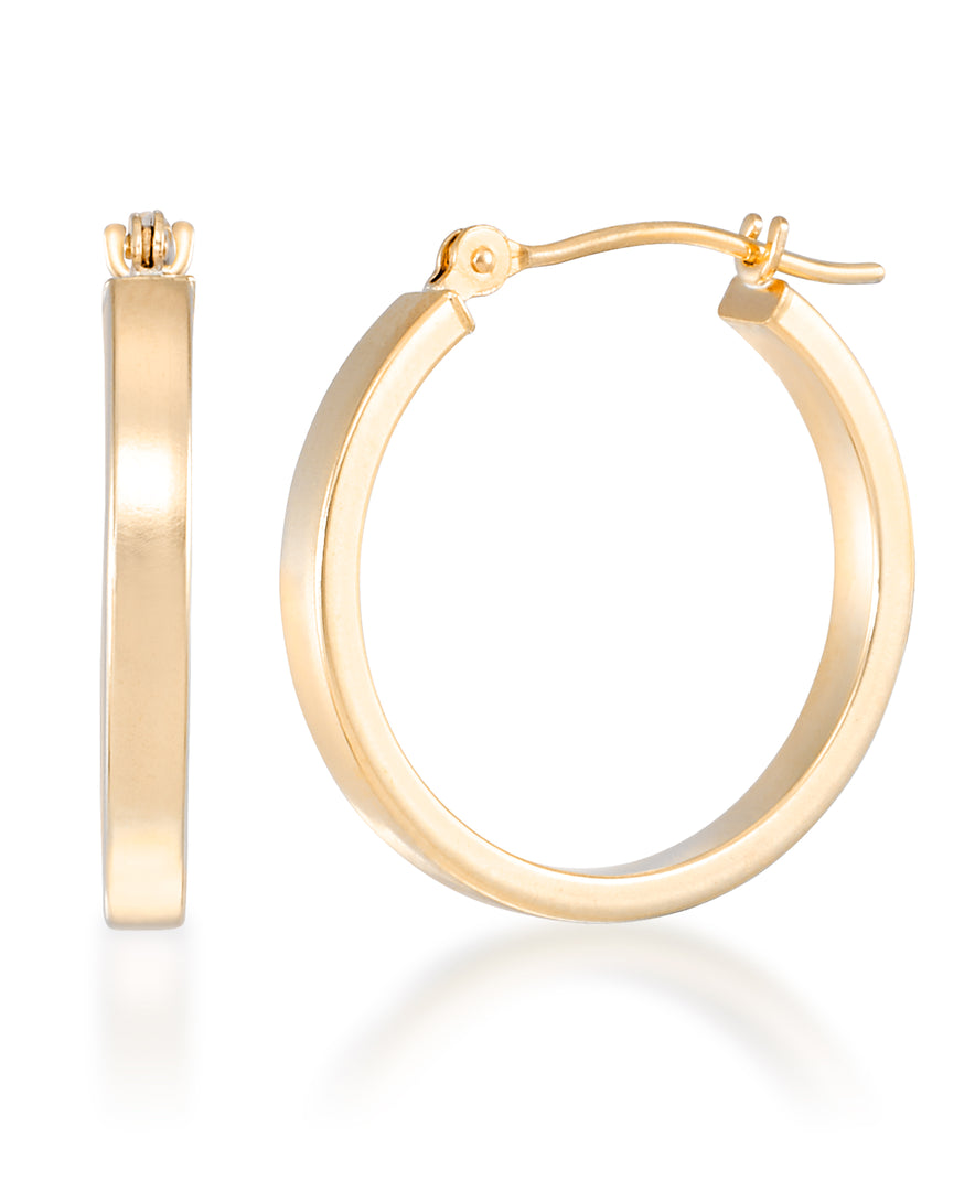Yellow Gold_14K Gold Band Hoop Earrings_I_Heart_1