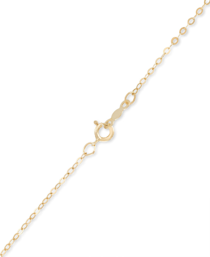 Yellow-Gold_14K Gold Bold Chevron Diamond Cut Graduate Circle Pendant, 18" - iHeart Jewels_I_Heart_1