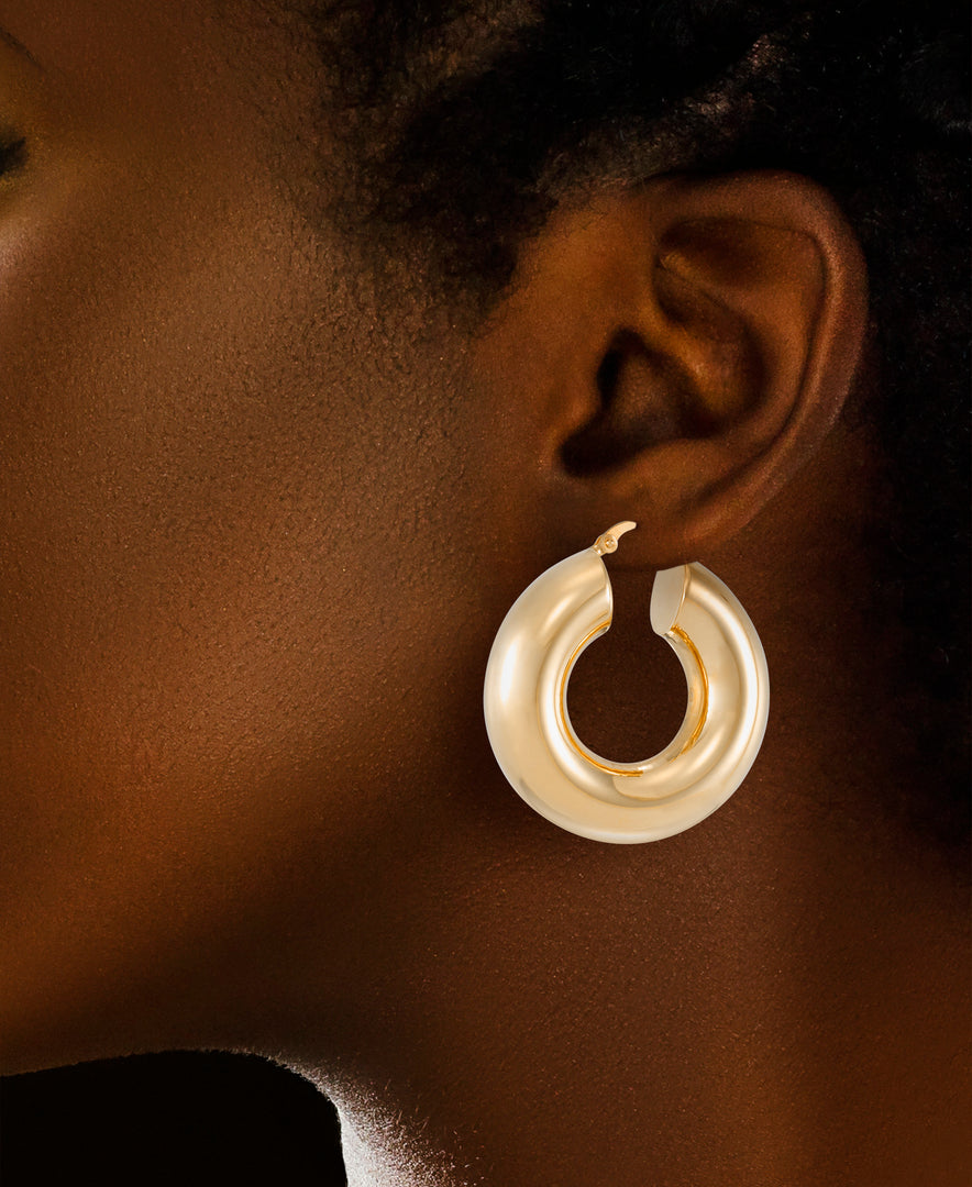 Yellow Gold_14K Gold Bold Chunky Hoop Earrings_I_Heart_1