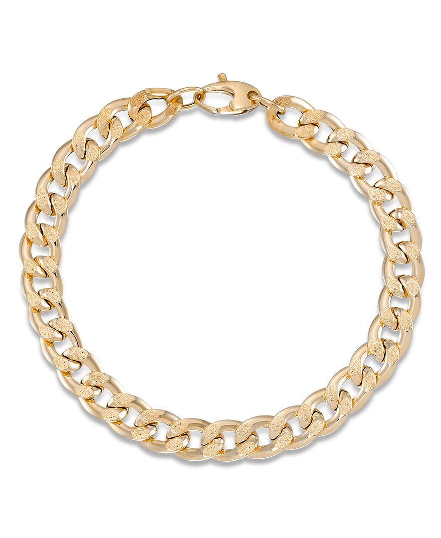 Yellow Gold_14K Gold Bold Curb Link Bracelet, 7.75", Made in Italy_I_Heart_1