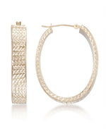 Load image into Gallery viewer, Yellow-Gold_14K Gold Bold Diamond Cut Oval Hoop Earrings - iHeart Jewels_I_Heart_1