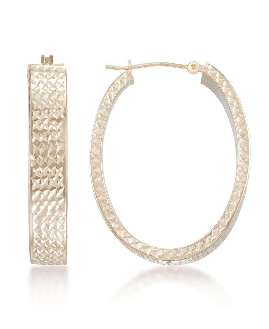 Yellow-Gold_14K Gold Bold Diamond Cut Oval Hoop Earrings - iHeart Jewels_I_Heart_1