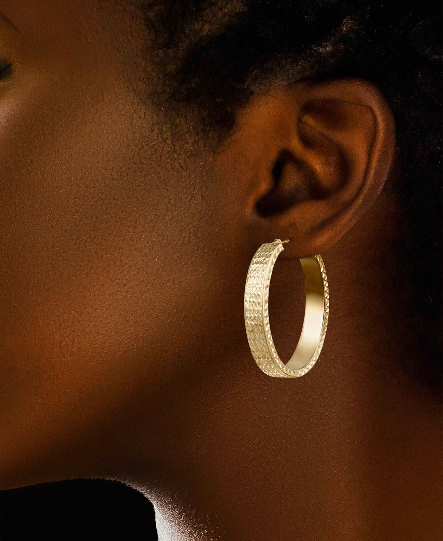 Yellow-Gold_14K Gold Bold Diamond Cut Oval Hoop Earrings - iHeart Jewels_I_Heart_1_I_Heart_1