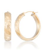 Load image into Gallery viewer, Yellow Gold_14K Gold Bold Diamond Cut and Polished Hoop Earrings_I_Heart_1