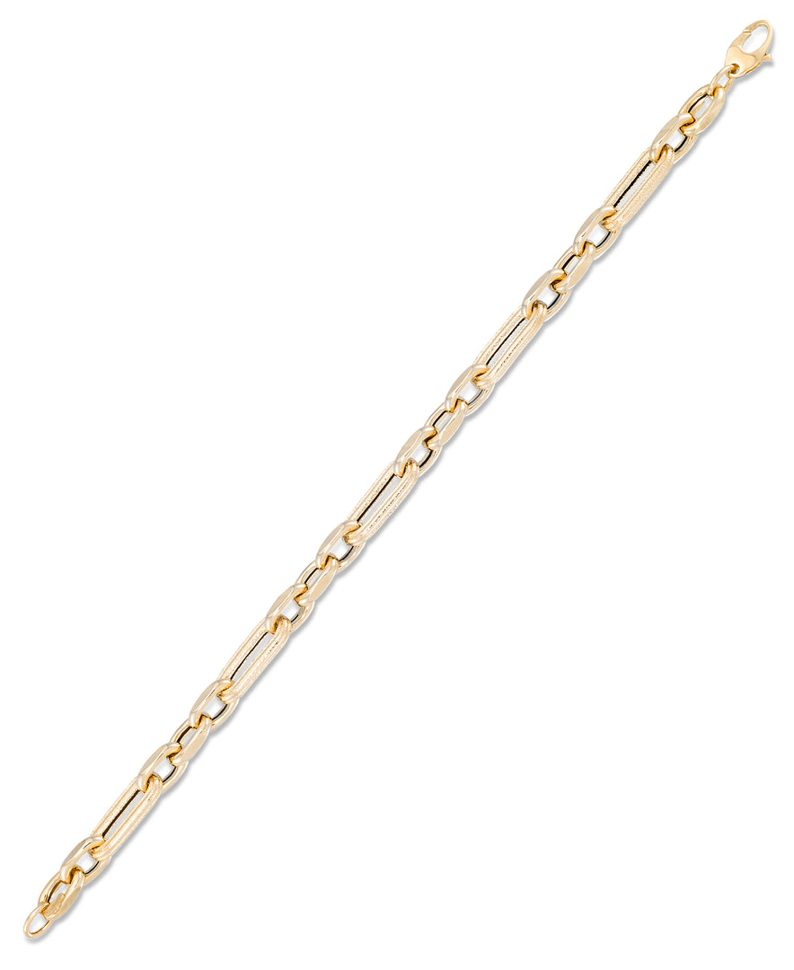 Yellow Gold_14K Gold Bold Paper Clip Bracelet, Made in Italy_I_Heart_1