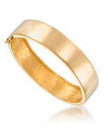 Load image into Gallery viewer, Yellow Gold_14K Gold Bold Wide Domed Bangle Bracelet, Made in Italy