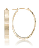 Load image into Gallery viewer, Yellow-Gold_14K Gold Brilliant Diamond Cut Bold Oval Hoop Earrings - iHeart Jewels_I_Heart_1