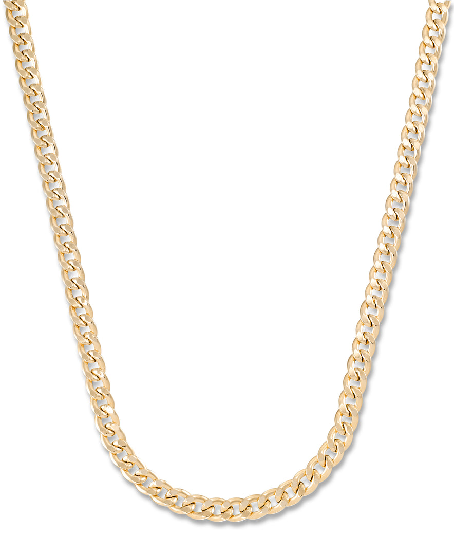 Yellow Gold_14K Gold Classic Italian Curb Link Necklace, 18", Made in Italy_I_Heart_1