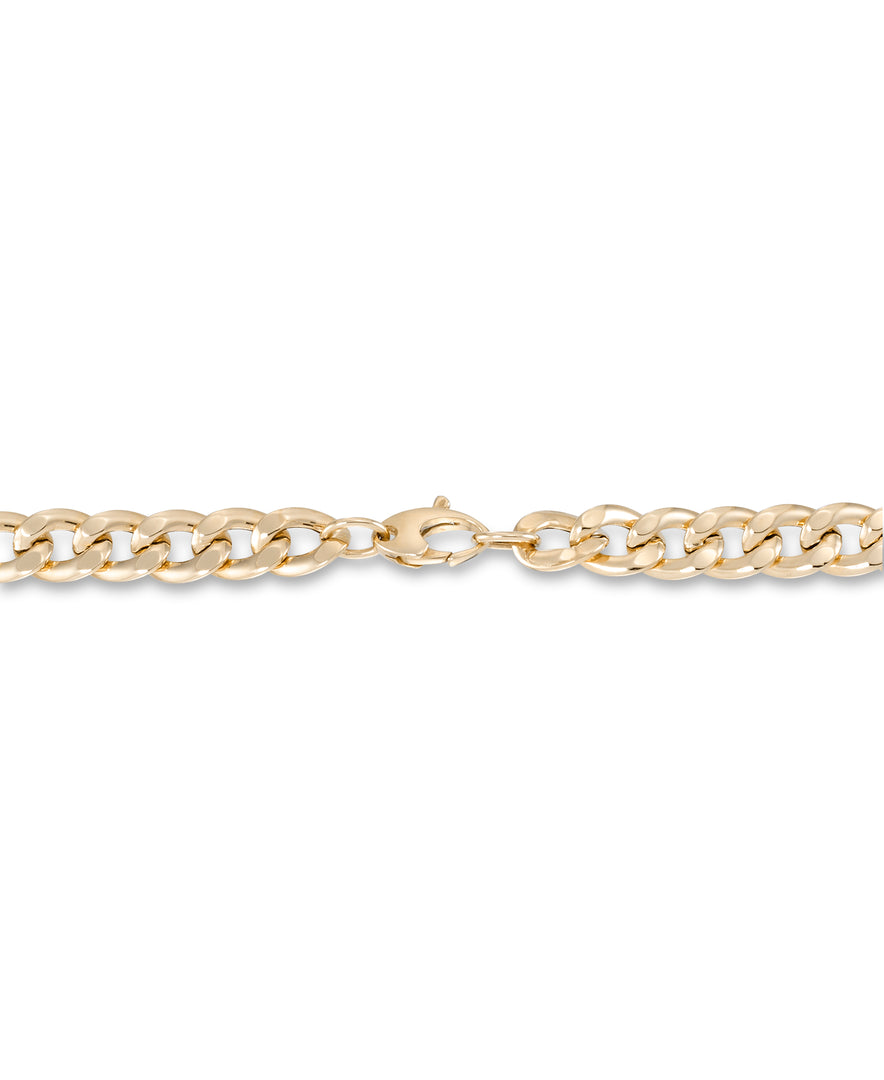 Yellow Gold_14K Gold Classic Italian Curb Link Necklace, 18", Made in Italy_I_Heart_1