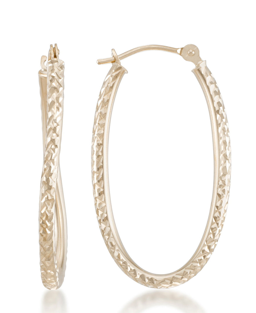 Yellow Gold_14K Gold Diamond Cut Figure Eight Hoop Earrings - iHeart Jewels_I_Heart_1
