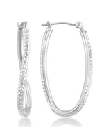 Load image into Gallery viewer, White Gold_14K Gold Diamond Cut Figure Eight Hoop Earrings - iHeart Jewels_I_Heart_2