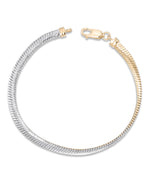 Load image into Gallery viewer, Two-Tone_14K Gold Diamond Cut Omega Bracelet, 7.25", Made in Italy_I_Heart_1