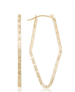 Load image into Gallery viewer, Yellow-Gold_14K Gold Diamond Cut Strwaberry Shape  Hoop Earrings - iHeart Jewels_I_Heart_1