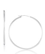 Cargar imagen en el visor de la galería, White Gold_14K Gold Essential Hoop Earrings, Large - iHeart Jewels_I_Heart_2