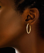 Load image into Gallery viewer, Yellow Gold_14K Gold Essential Hoop Earrings, Medium - iHeart Jewels_I_Heart_1