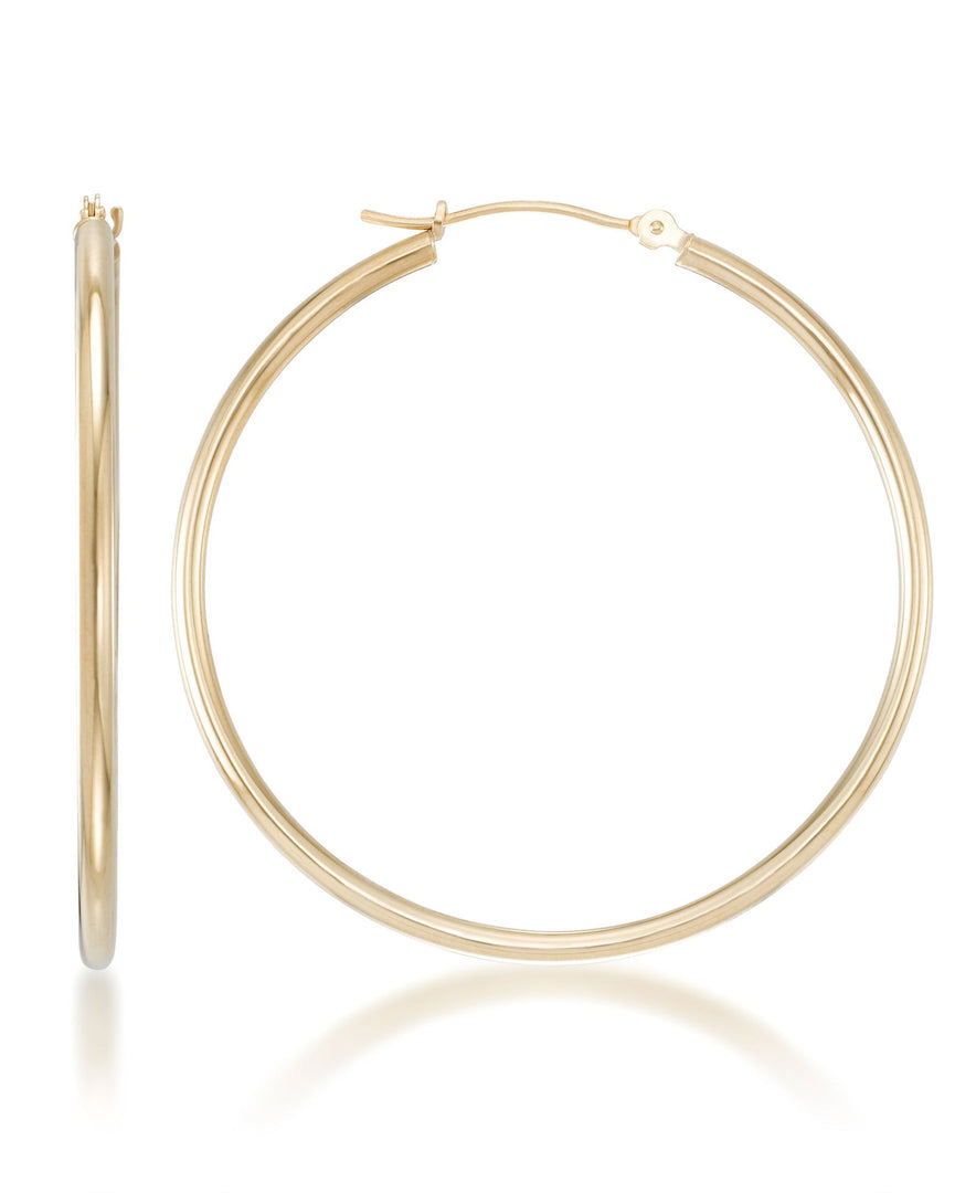 Yellow Gold_14K Gold Essential Hoop Earrings, Medium - iHeart Jewels_I_Heart_1