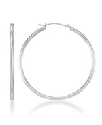 Load image into Gallery viewer, White Gold_14K Gold Essential Hoop Earrings, Medium - iHeart Jewels_I_Heart_2