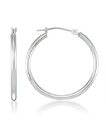 Load image into Gallery viewer, White-Gold_White Gold_14K Gold Essential Round Hoop Earrings - iHeart Jewels_I_Heart_2