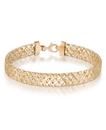 Load image into Gallery viewer, Yellow Gold_14K Gold Fancy Domed Woven Bracelet, 7.75", Made in Italy_I_Heart_1