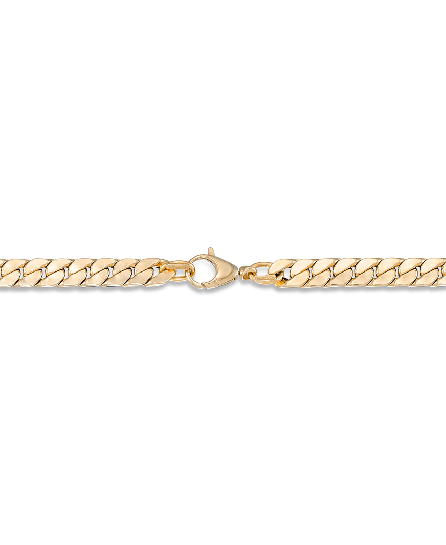 Yellow Gold_14K Gold Flat Curb Link Necklace, 18", Made in Italy_I_Heart_1