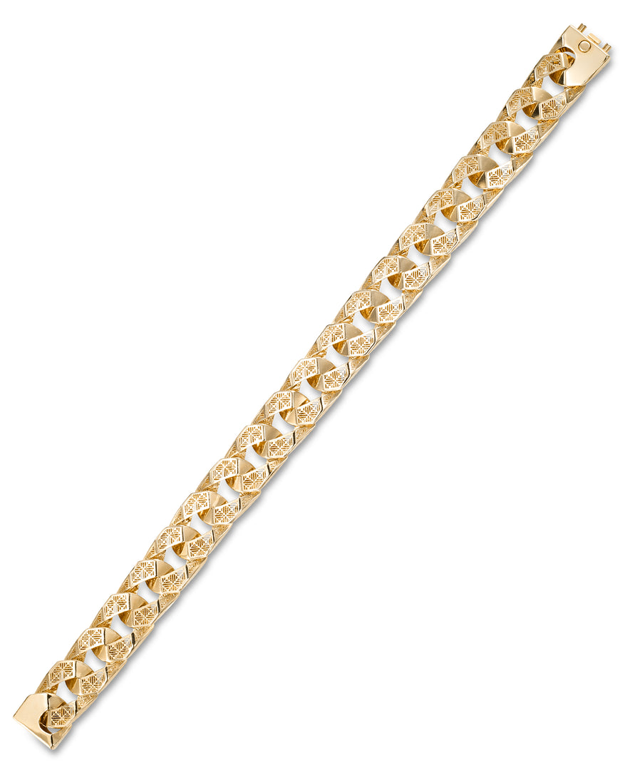 Yellow Gold 14K Gold Full Milano Filigree Curb Link Bracelet_I_Heart_1