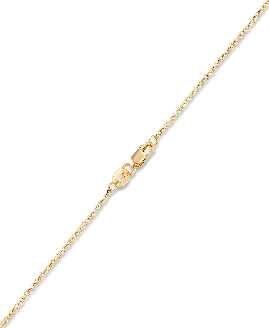 Yellow Gold 14K Gold Gltter Chain Necklace, 18", Made in Italy_I_Heart_1