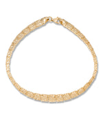 Cargar imagen en el visor de la galería, Yellow Gold_14K Gold Hand Diamond Cut Omega Station Bracelet, 7"_I_Heart_1