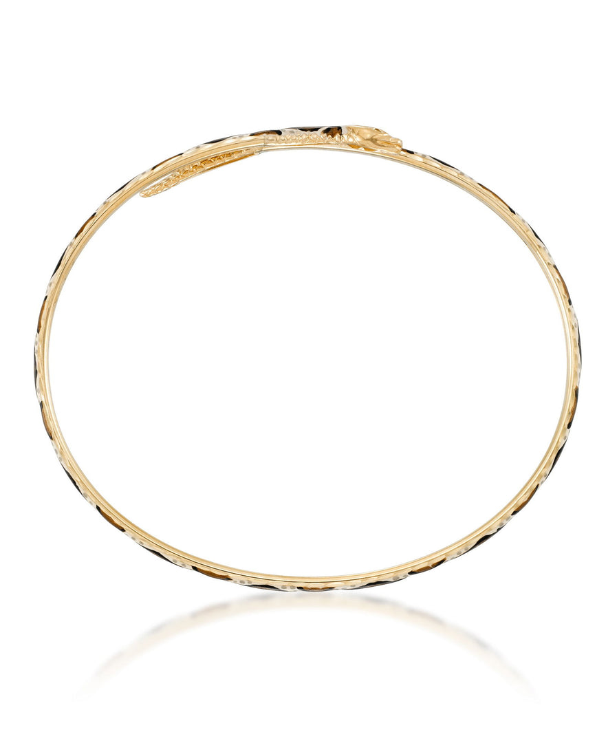Yellow-Gold_14K Gold Hand Enameled Snake Bangle Bracelet - iHeart Jewels_I_Heart_1