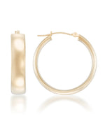 Load image into Gallery viewer, Yellow-Gold_14K Gold High Polished Bold Wedding Band Hoop Earrings, Medium - iHeart Jewels_I_Heart_1