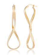 Load image into Gallery viewer, Yellow Gold_14K Gold High Polished Elongated Twist Hoop Earrings_I_Heart_1