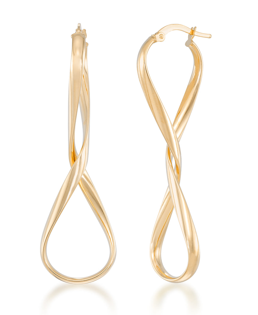 Yellow Gold_14K Gold High Polished Elongated Twist Hoop Earrings_I_Heart_1
