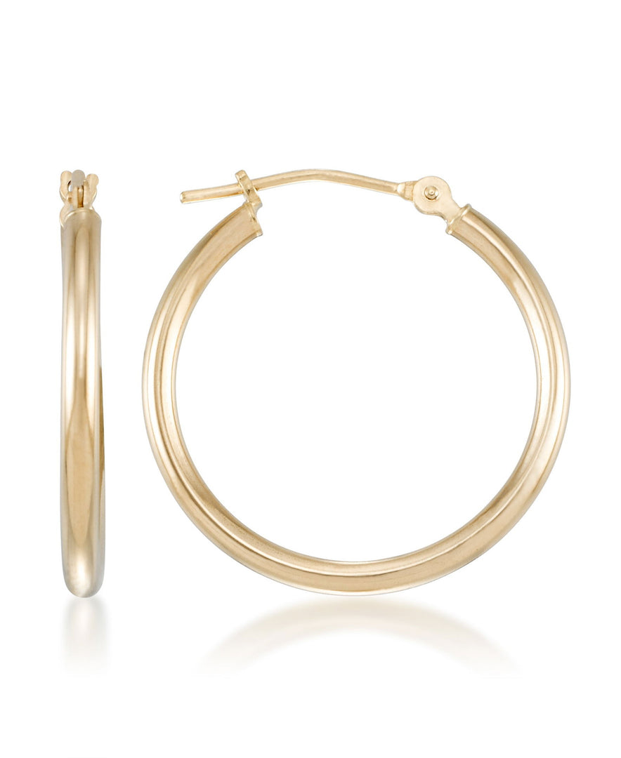 Yellow Gold_14K Gold High Polished Essential Round Hoop Earrings - iHeart Jewels_I_Heart_1