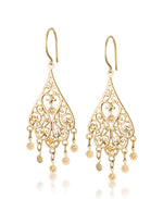 Load image into Gallery viewer, Yellow Gold_14K Gold High Polished Filigree Chandelier Drop Earrings - iHeart Jewels_I_Heart_1